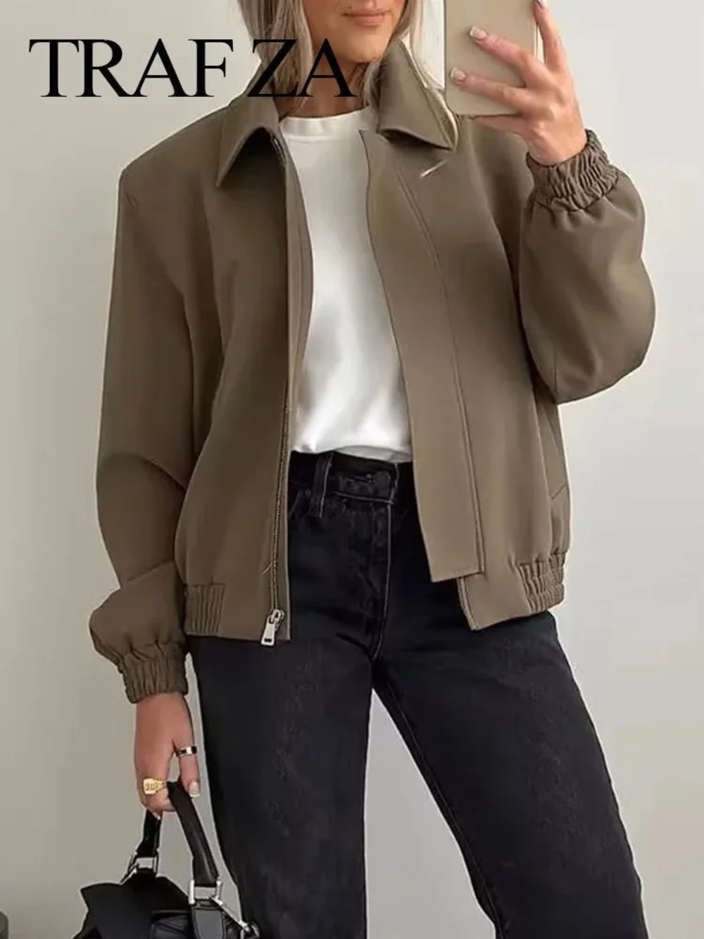 NWT Zara Boxy Bomber Cropped Lightweight Jacket Medium